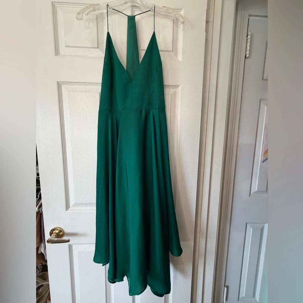 Kimchi Blue Formal Midi Dress emerald green size 8 sleeveless high low - Picture 14 of 15